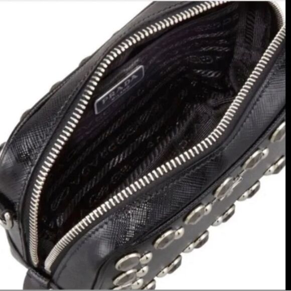 *PRADA* Bijoux Crystal Studded *Mini* Saffiano Patent Crossbody - Picture 8 of 12